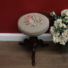 Load image into Gallery viewer, x SOLD Antique Australian Cedar Piano Stool, Cedar Tapestry Swivel Dressing Table Chair B11102