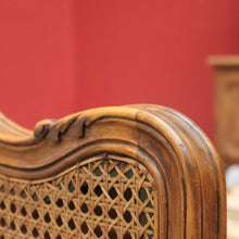 Load image into Gallery viewer, x SOLD Antique French Single Bed, Oak and Cane Bed. Bedhead, Foot, Side Rails Slats 1/3. B11264