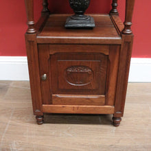 Load image into Gallery viewer, x SOLD Antique Bedside Table, French Bedside Cabinet, Lamp or Side Table. Oak, Marble B10889