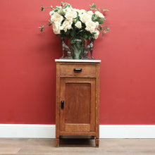 Load image into Gallery viewer, x SOLD Antique Bedside Table, French Oak and Marble Top Art Deco Bedside or Lamp Table B11254