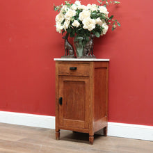 Load image into Gallery viewer, x SOLD Antique Bedside Table, French Oak and Marble Top Art Deco Bedside or Lamp Table B11254