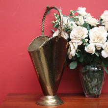 Load image into Gallery viewer, x SOLD Antique Brass Umbrella Holder with Fleur de Lis, Walking Stick Holder or Display. B10134