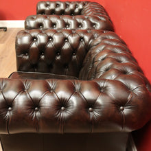 Load image into Gallery viewer, x SOLD Vintage Button Back Chesterfield Arm Chairs, Chairs Deep Chestnut Brown Lounge B11207