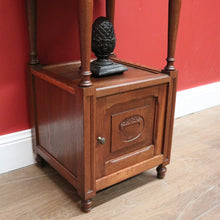 Load image into Gallery viewer, x SOLD Antique Bedside Table, French Bedside Cabinet, Lamp or Side Table. Oak, Marble B10889