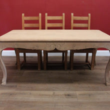 Load image into Gallery viewer, x SOLD Antique French Dining Table, Antique Raw Bleached Oak Kitchen Table, Carved Legs B10580