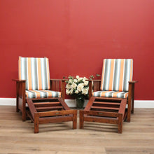Load image into Gallery viewer, x SOLD Pair of Vintage Oak Recliner Outdoor Indoor Armchairs B10708