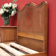 Load image into Gallery viewer, x SOLD Antique French Single Bed, Oak and Cane Bed. Bedhead, Foot, Side Rails Slats 1/3. B11264