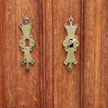 Load image into Gallery viewer, x SOLLD Antique Sideboard, French Oak and Lead Light Two Height Sideboard Hall Cabinet B10863