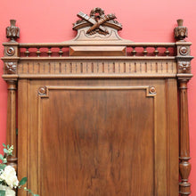 Load image into Gallery viewer, x SOLD Antique French Walnut Single Bed Head Single Bed Headboard with Thistle Finials B10457