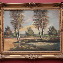 Load image into Gallery viewer, x SOLD Karl Mollin Born 1880, Gilt Timber Framed Oil on Canvas Autumn Forrest Landscape B11180