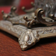 Load image into Gallery viewer, x SOLD Antique French Inkwell, Antique Brass and Glass Office Desk Ink Well, Cupids B10745