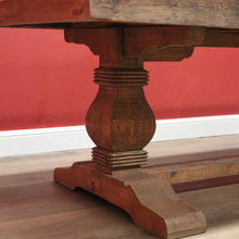 Load image into Gallery viewer, x SOLD Vintage French Style Country Dining Table, Slab Top Table, with large Pedestals B11239
