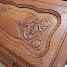 Load image into Gallery viewer, x SOLD Vintage French Oak Drop Front Writing Bureau Desk with Chest of 2 Drawers Below B10638