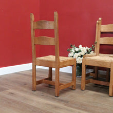 Load image into Gallery viewer, x SOLD Set of 6 French Chairs, 6 Antique Oak and Rush Seat Dining Chairs Kitchen Chairs B10936