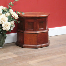 Load image into Gallery viewer, x SOLD Antique English Walnut Two Height Storage Box Eight Sided Shoe Box with Lift Lid. B11118