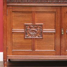 Load image into Gallery viewer, x SOLD Antique English Oak Bookcase or Display Cabinet, China Cabinet. Leather, Key B11278