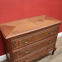 Load image into Gallery viewer, x SOLD French Chest of Drawers Vintage Hall Cupboard with Three Drawer Oak Hall Cabinet B10929