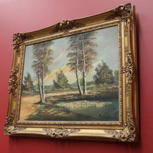 Load image into Gallery viewer, x SOLD Karl Mollin Born 1880, Gilt Timber Framed Oil on Canvas Autumn Forrest Landscape B11180