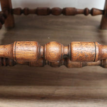 Load image into Gallery viewer, x SOLD Antique French Oak and Rush Seat Hall Chair Armchair, Fleur de Lis Desk Chair B10665