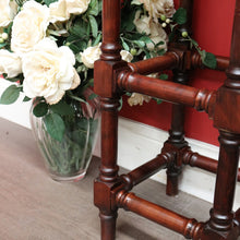 Load image into Gallery viewer, x SOLD Set of 3 Vintage Bar Stool, Walnut and Tan Leather Breakfast Bar Stools Chairs. B9958