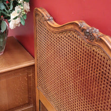 Load image into Gallery viewer, x SOLD Antique French Single Bed, Oak and Cane Bed. Bedhead, Foot, Side Rails Slats 1/3. B11264