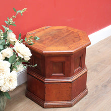 Load image into Gallery viewer, x SOLD Antique English Walnut Two Height Storage Box Eight Sided Shoe Box with Lift Lid. B11118