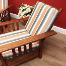 Load image into Gallery viewer, x SOLD Pair of Vintage Oak Recliner Outdoor Indoor Armchairs B10708