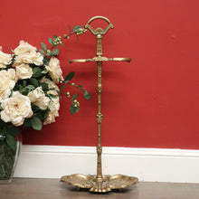 Load image into Gallery viewer, Antique French Brass Umbrella Holder with Handle, Walking Stick Holder, Art Deco B10484