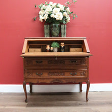 Load image into Gallery viewer, x SOLD Vintage French Oak Drop Front Writing Bureau Desk with Chest of 2 Drawers Below B10638