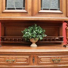 Load image into Gallery viewer, x SOLLD Antique Sideboard, French Oak and Lead Light Two Height Sideboard Hall Cabinet B10863