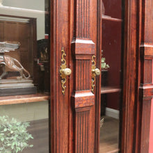 Load image into Gallery viewer, x SOLD Antique Dutch Bookcase, Oak and Glass Door Bookcase, China Display Cabinet B11068