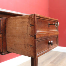 Load image into Gallery viewer, x SOLD Antique French Oak and Leather Office Desk, 4 Drawer Office Desk with Turned Leg B10722