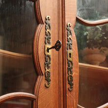 Load image into Gallery viewer, X SOLD Antique Vintage French Oak Bookcase or China Cabinet, Glass Door, and Drawers. B11270