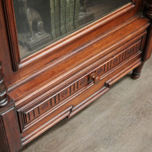 Load image into Gallery viewer, x SOLD Antique French Bookcase China Cabinet, Antique Walnut Glass Door Hall Cupboard. B10250