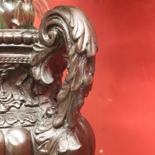 Load image into Gallery viewer, x SOLD Antique Bronze Jardinière, Heavy Double-handled Urn. Maiden Vase, Planter Stand. B11285