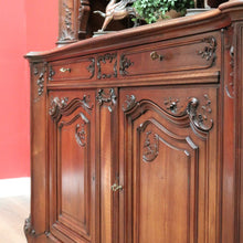 Load image into Gallery viewer, x SOLD Antique French Walnut 2 Section Carved Buffet Bookcase Display China Cabinet. B11915