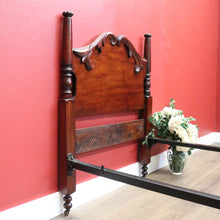 Load image into Gallery viewer, x SOLD Antique Australian Cedar Single Carved Bed, Head, Foot and rails B10732
