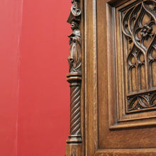 Load image into Gallery viewer, x SOLD Antique Belgium Gothic Sideboard, Sacrament Cabinet, 3 Door Drawer Church Chest B10862
