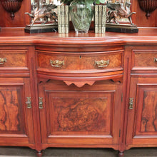 Load image into Gallery viewer, x SOLD Antique English Sideboard, Walnut Mirror Back Sideboard Cabinet Cupboard. B9875