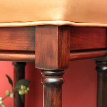 Load image into Gallery viewer, x SOLD Set of 3 Vintage Bar Stool, Walnut and Tan Leather Breakfast Bar Stools Chairs. B9958