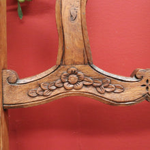 Load image into Gallery viewer, x SOLD Antique French Oak and Rush Seat Hall Chair Armchair, Fleur de Lis Desk Chair B10665