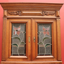 Load image into Gallery viewer, x SOLLD Antique Sideboard, French Oak and Lead Light Two Height Sideboard Hall Cabinet B10863