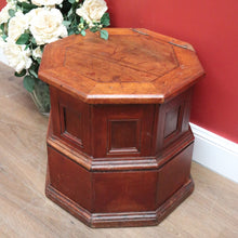 Load image into Gallery viewer, x SOLD Antique English Walnut Two Height Storage Box Eight Sided Shoe Box with Lift Lid. B11118