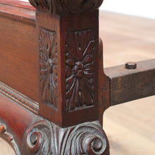Load image into Gallery viewer, x SOLD Antique English Double Bed, Mahogany Flame Mahogany Double Bed, Head, Foot, Rail B11162