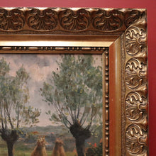 Load image into Gallery viewer, x SOLD Antique Dutch Framed Oil on Canvas, Country Farmhouse Scene, Country Cottage. B11185