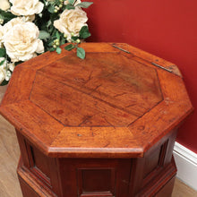 Load image into Gallery viewer, x SOLD Antique English Walnut Two Height Storage Box Eight Sided Shoe Box with Lift Lid. B11118