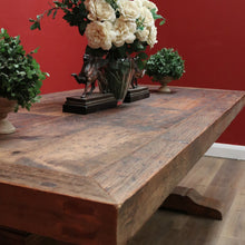 Load image into Gallery viewer, x SOLD Vintage French Style Country Dining Table, Slab Top Table, with large Pedestals B11239