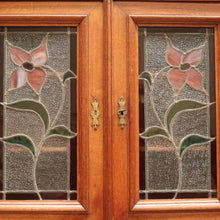 Load image into Gallery viewer, x SOLLD Antique Sideboard, French Oak and Lead Light Two Height Sideboard Hall Cabinet B10863