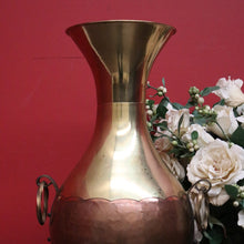 Load image into Gallery viewer, x SOLD Antique Copper and Brass Twin Handle Urn, Umbrella Walking Stick Holder Doorstop. B10132