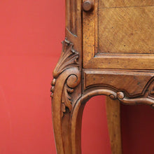 Load image into Gallery viewer, x SOLD Antique French Walnut Bedside Table, French Walnut and Marble Lamp Side Cabinet B10428